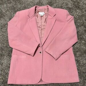 Cleo Rose Pink Wool-Blend Blazer — Size 16 Women’s